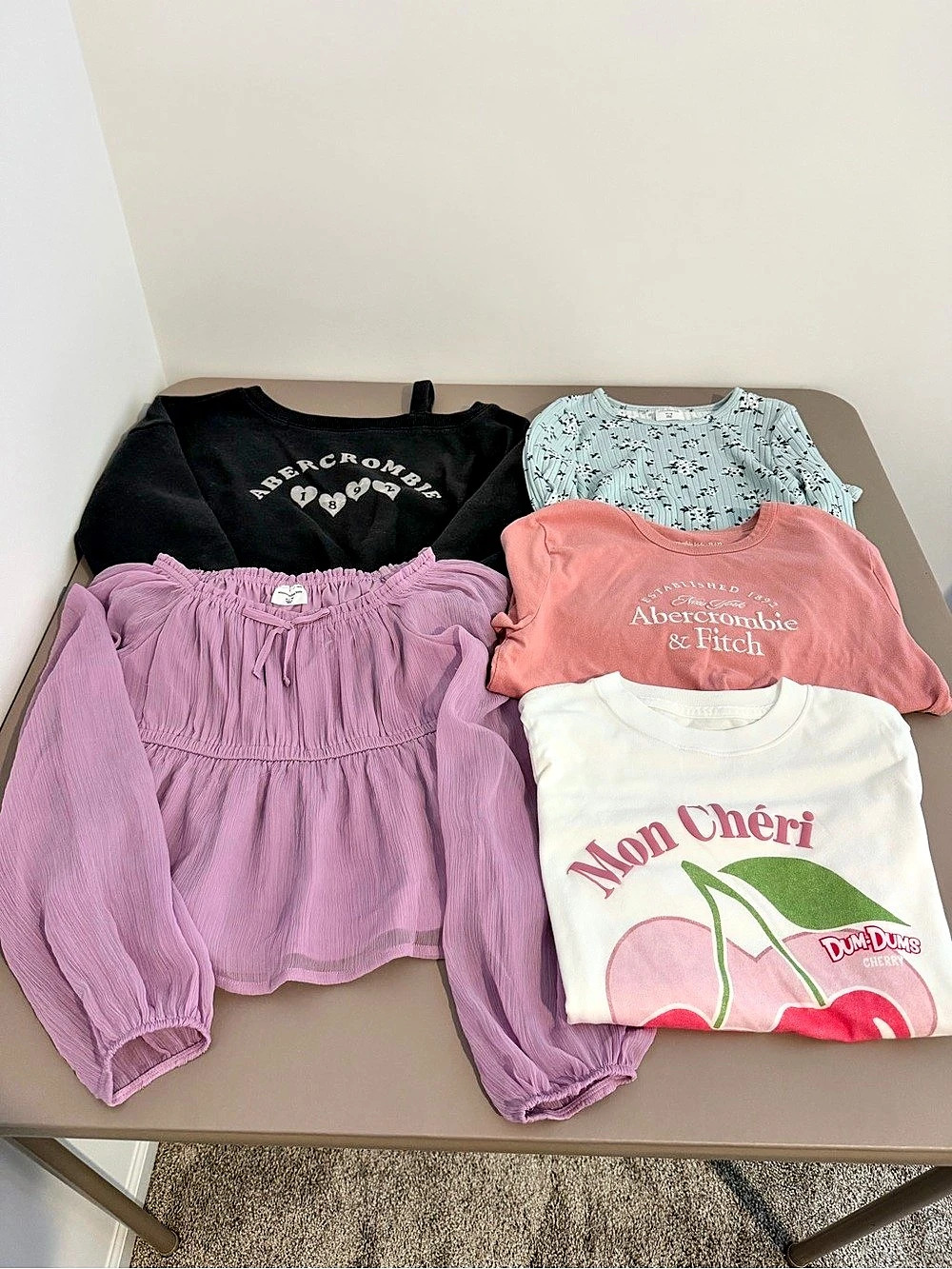 Abercrombie & Fitch Kids 5-Piece Casual Clothing Lot in Pink & Purple 11/12